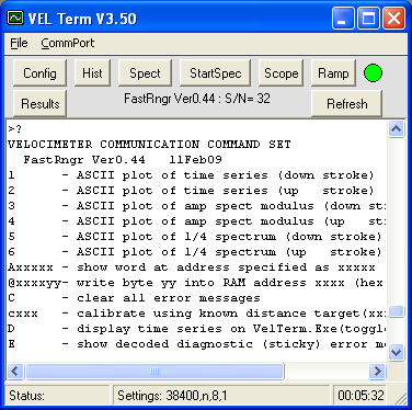 Main start-up screen